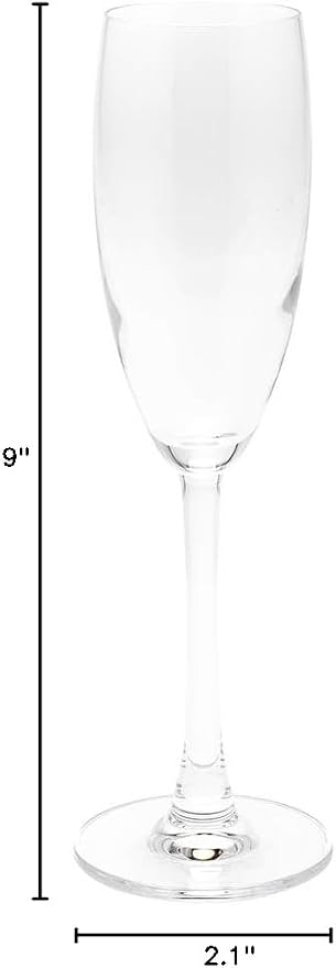 Restaurantware Voglia Nude 6 Ounce Champagne Glasses Set Of 12 Crystal Flute Glasses - Laser-Cut Rim Dishwasher-Safe Stemware Fine-Blown Crystal Champagne Flutes For Special Occasions or Everyday