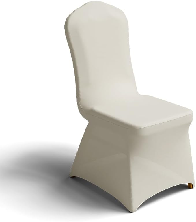 30 PCS Banquet Chair Covers for Wedding Universal Polyester Spandex Chair Cover Stretch Slipcovers for Party Dining Flat-Front Chair (Ivory)
