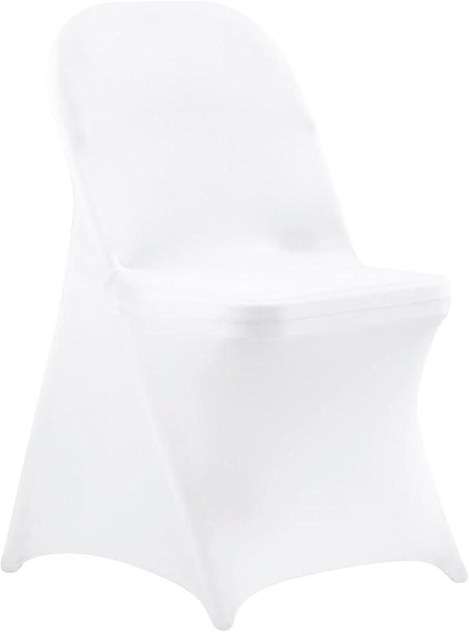VEVOR Chair Covers, Polyester Spandex Chair Cover, Stretch Slipcovers for Wedding Party Dining Banquet Flat-Front Chair Covers (White-c, 150PCS)