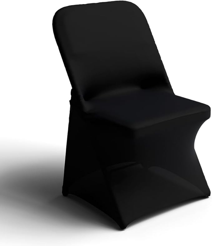 30 PCS Black Folding Chair Covers for Party Spandex Stretch Chair Cover Durable, Washable Slipcovers, Universal Fit for Weddings, Dining, Events Decor