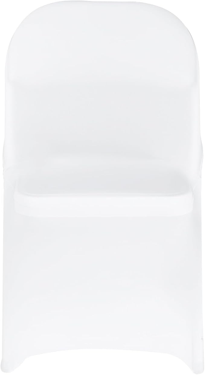 VEVOR Chair Covers, Polyester Spandex Chair Cover, Stretch Slipcovers for Wedding Party Dining Banquet Flat-Front Chair Covers (White-c, 32PCS)