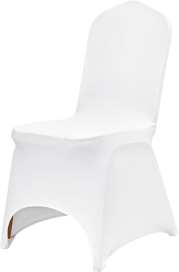 VEVOR 100 Pcs White Chair Covers Polyester Spandex Chair Cover Stretch Slipcovers for Wedding Party Dining Banquet Chair Decoration Covers