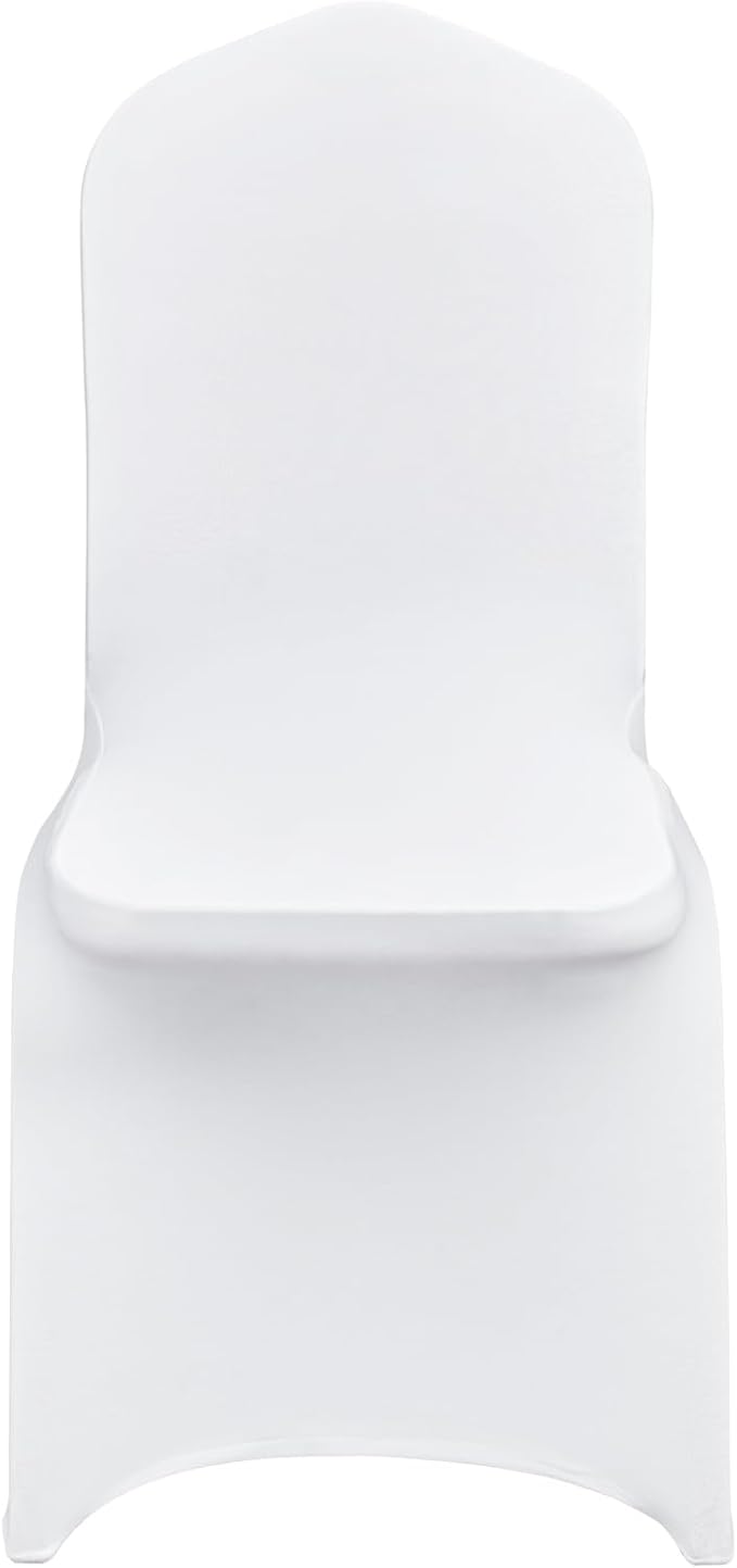 VEVOR Chair Covers, Polyester Spandex Chair Cover, Stretchy Flat-Front Chairs Protective Slipcover, Universal Fitted for Dining Party Wedding Banque (105PCS, White)