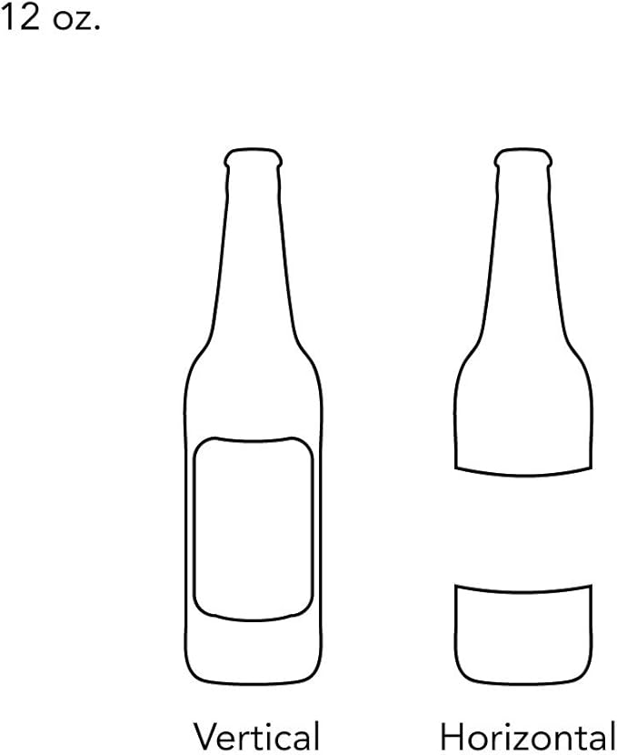 30 Large Beer Bottle Kraft Printable Labels, 4x3 inches