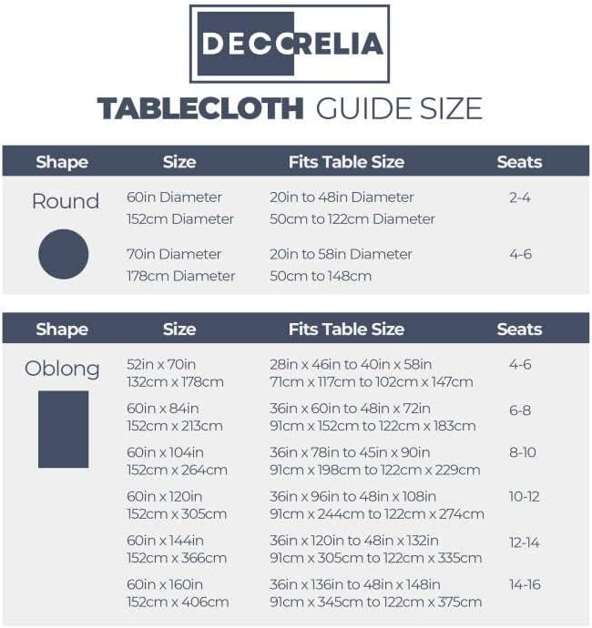 Decorelia Faux Linen Waterproof Tablecloth,Denim Blue,120" x 60" (Rectangular)