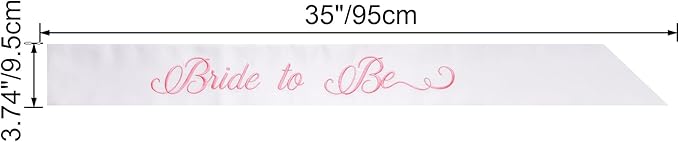 Embroidered Bride to Be Sash Double-Layer Satin Sash Bridal Shower Hen Night Bachelorette Party Accessories(White)