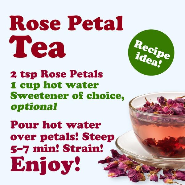 Food to Live Rose Petals, 1 Ounce – Culinary Dried Edible Rose Flowers for Tea, Baking, Making Rose Water and Desserts. Vegan, Kosher, Bulk