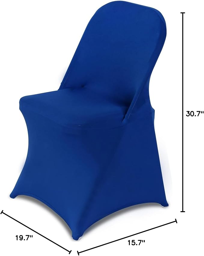 HAINARverS Folding Chair Covers for Wedding, 10pcs Stretch Spandex Washable Fabric Chair Cover, Decoration Chair Cover for Wedding, Party, Banquet, Birthday, Conference, Event(Royal Blue, 10 PCS)
