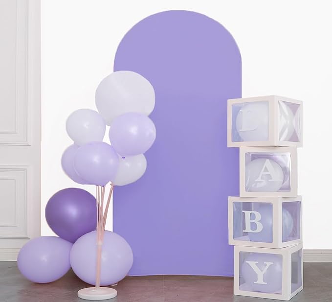 Lavender 6FT Arch Backdrop Cover, Lavender Arch Backdrop Light Purple Stand Cover for Birthday Wedding Party Decor