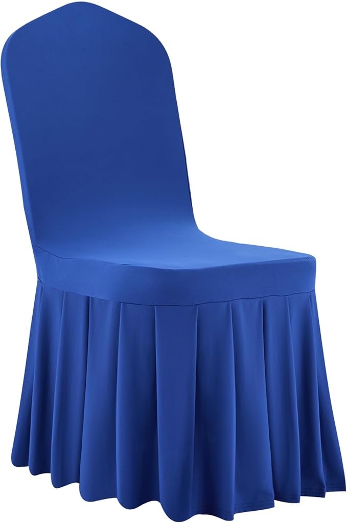 VEVOR Chair Covers, Polyester Spandex Chair Cover, Stretch Slipcovers for Wedding Party Dining Banquet Flat-Front Chair Covers (Royal Blue-d, 30PCS)