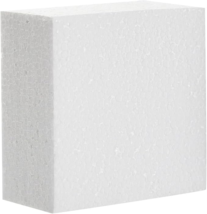 20 Pack Foam Blocks for Crafts, Polystyrene Brick Rectangles for Floral Arrangements, Art Supplies (White, 4 x 4 x 2 in)