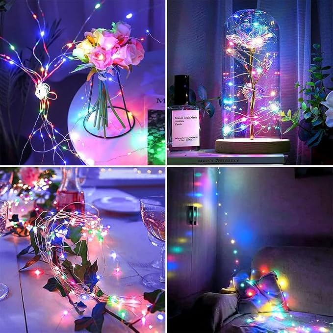 10 Pack 10 ft 30 LED Mason Jar String Lights 8 Modes with Timer Waterproof Fairy Lights Upgraded Battery(Included Operated for DIY Wedding Party Mason Jar Christmas Decorations (Multi-Color)