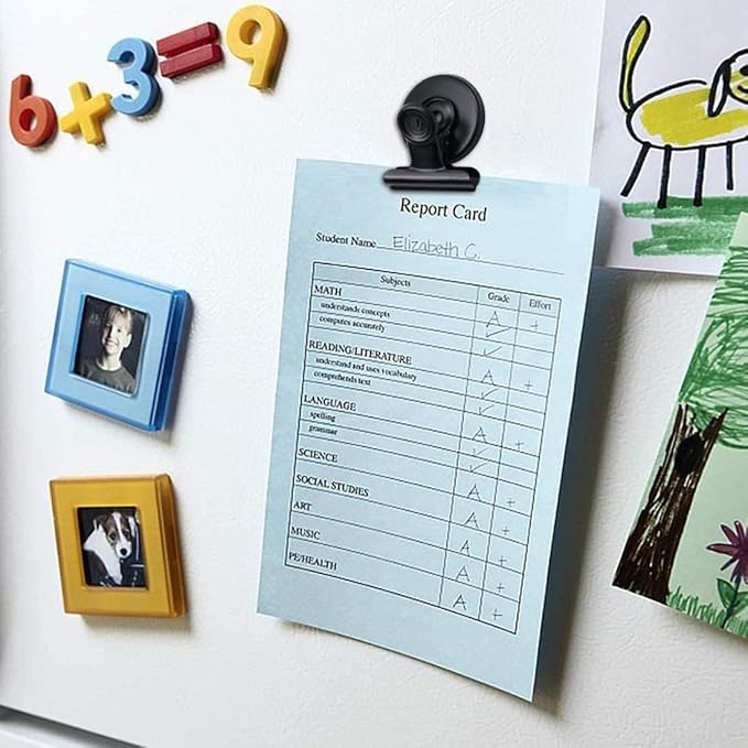 Grtard 40 Pack Magnetic Clips Heavy Duty, Black Magnet Clips for Fridge, Refrigerator Magnets, Strong Magnetic Clip, Scratch Free Magnets with Clip for Whiteboard, Refrigerator, Cruise, Locker