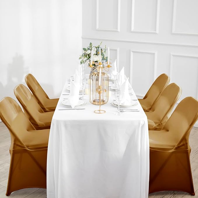 magalo 20 Pack Gold Spandex Folding Waterproof Chair Cover, Stretch Chair Cover Protector for Wedding, Party, Dining Banquet and Other Special Events