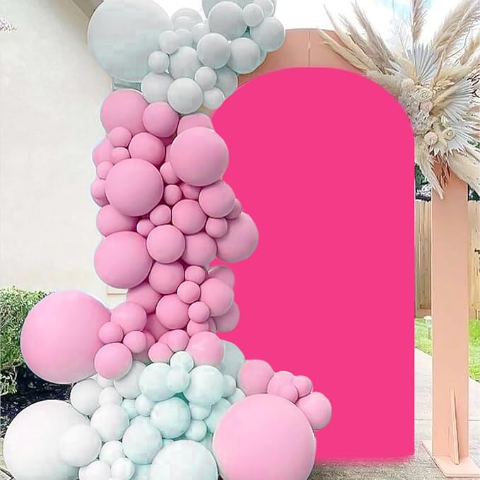 FOTSHARER Arch Cover 6FT Hot Pink Wedding Arch Cover Spandex Fitted Arch Backdrop Cover for Arch Stand Chiara Arch Covers Stretchy Backdrop Fitting Arch Fabric Cover for Gender Reveal Party Decoration