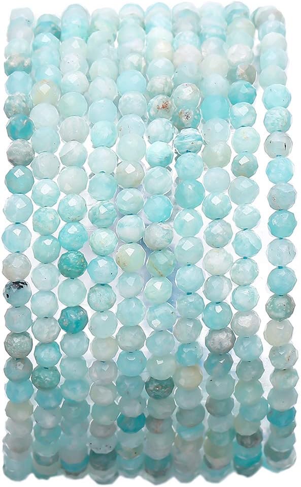 Faceted Natural Tianhe Stone Round Loose Semi Gemstone Beads for Jewelry Making 3-3.5mm 38cm