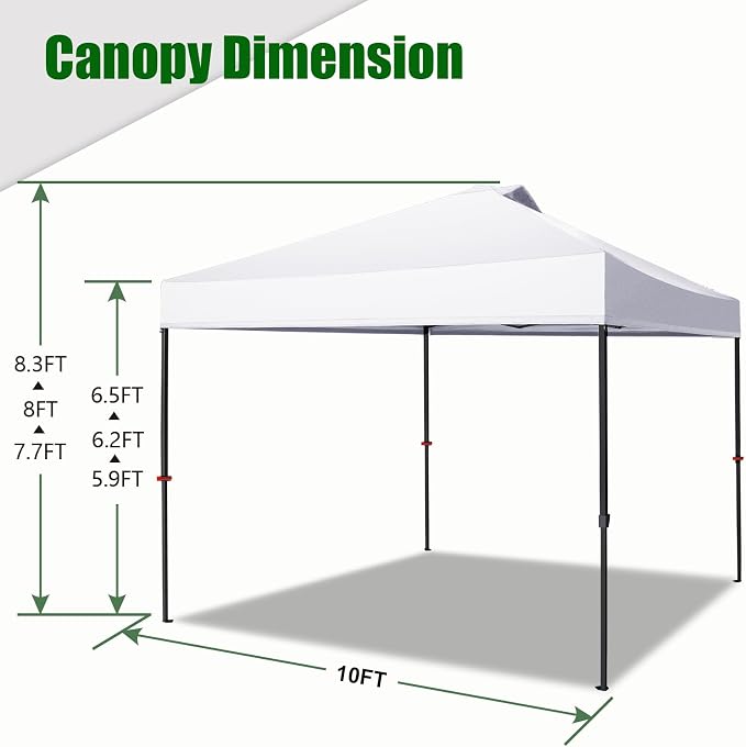 Eurmax USA NOMATTER ONE-Person Open&Close 10x10ft Pop Up Canopy Tent,Portable Shelter Canopy for Outdoor Events,Instant Canopies, Temporary Sunshade,Bonus 4 Sand Bags(Forest Green)