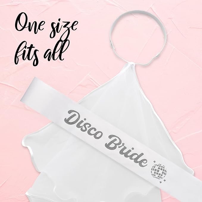 Pop Fizz Designs Last Disco Bachelorette Party Veil for Brides