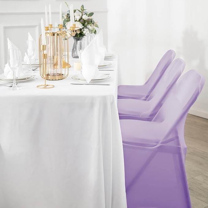 Spandex Chair Cover,25PCS,Living Room Folding Chair Covers,Removable Chair Covers Washable Protector Stretch Chair Cover for Party, Banquet,Wedding Event,Hotel(Lavender)