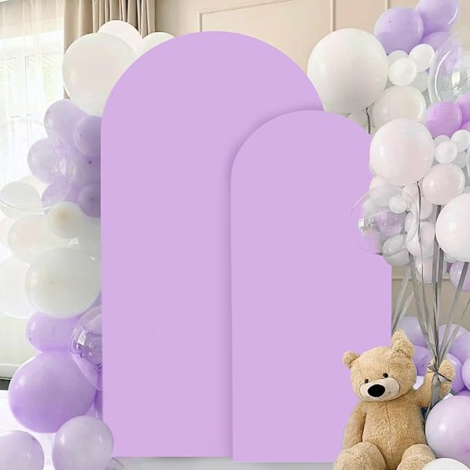 FANPROMS Arch Backdrop Cover Set of 2 Lavender 6FT 7.2FT Wedding Arch Cover for Arch Cover Set of 2 Balloon Arch Backdrop Cover for Parties