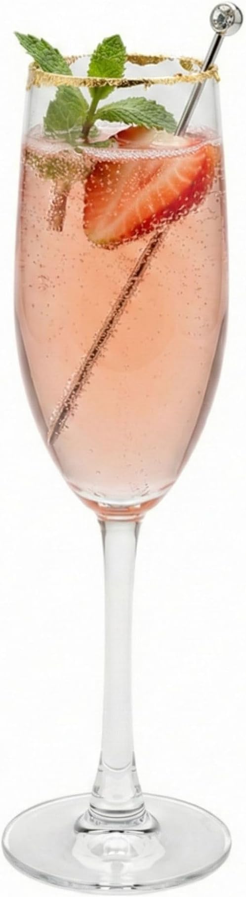 Restaurantware Voglia Nude 8.5 Ounce Champagne Glasses Set Of 6 Crystal Flute Glasses - Laser-Cut Rim Dishwasher-Safe Stemware Fine-Blown Crystal Champagne Flutes For Special Occasions or Everyday