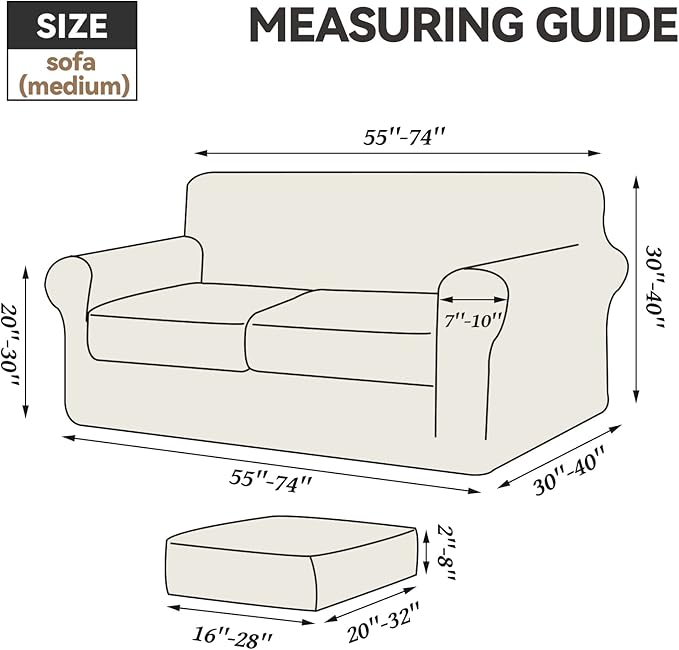 WEERRW Velvet Couch Covers for 2 Cushion Couch Sofa - High Stretch Luxury Velvet Plush 3 Pieces Sofa Slipcovers with Elastic Bottom, Furniture Protector for Pets, Machine Washable, Pumpkin, Medium