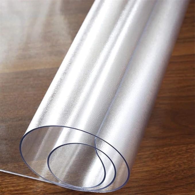 OstepDecor Frosted Round Table Protector 42 Inch Thick Frosted Table Cover Protector Round, Plastic Waterproof PVC Tablecloth, Vinyl Circle Table Top Protector for Dining Room, Coffee Tabletop