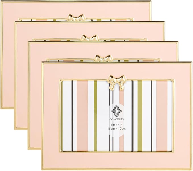 Concepts Enamel Metal Picture Frame Elegant Decorative Luxury Tabletop Photo Display Giftable Romantic Vintage-Inspired Feminine Keepsake Wedding Anniversary Home Decor