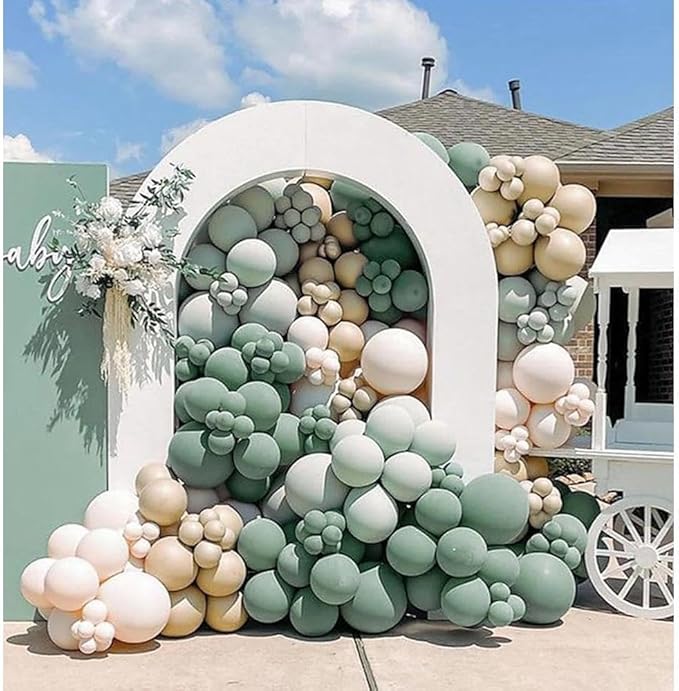 Dusty Green Balloon Garland Double Stuffed Sage Green Balloons Different Size Retro Balloon Arch Kit for Birthday Wedding Baby Shower Bridal Shower Engagement Party Decor