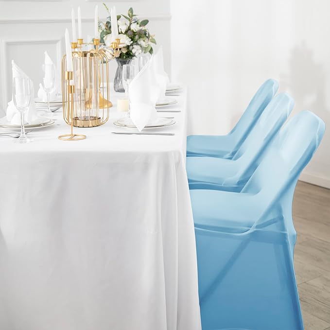 Spandex Chair Cover,25PCS,Living Room Folding Chair Covers,Removable Chair Covers Washable Protector Stretch Chair Cover for Party, Banquet,Wedding Event,Hotel(Blue Mist)