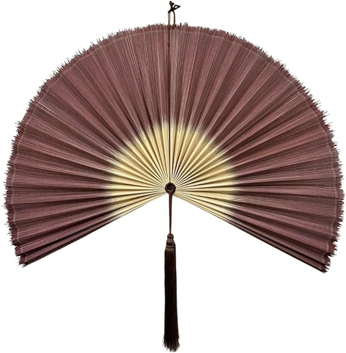 ChumDecor Fan Wall Decor,Large Bamboo Fan Wall Art for Boho Hanging Headboard,Decorative Folding Fan for Over Bed Decorations