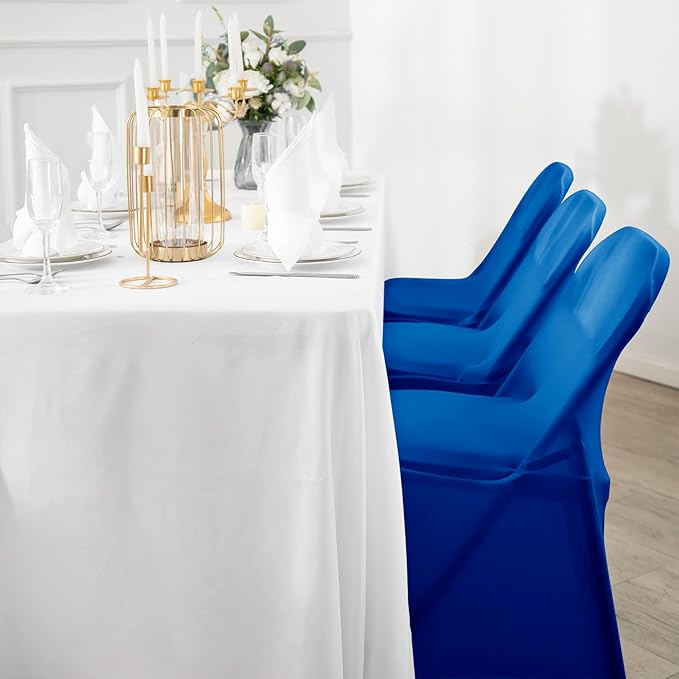 Spandex Chair Cover,12PCS,Living Room Folding Chair Covers,Removable Chair Covers Washable Protector Stretch Chair Cover for Party, Banquet,Wedding Event,Hotel(Royal Blue)