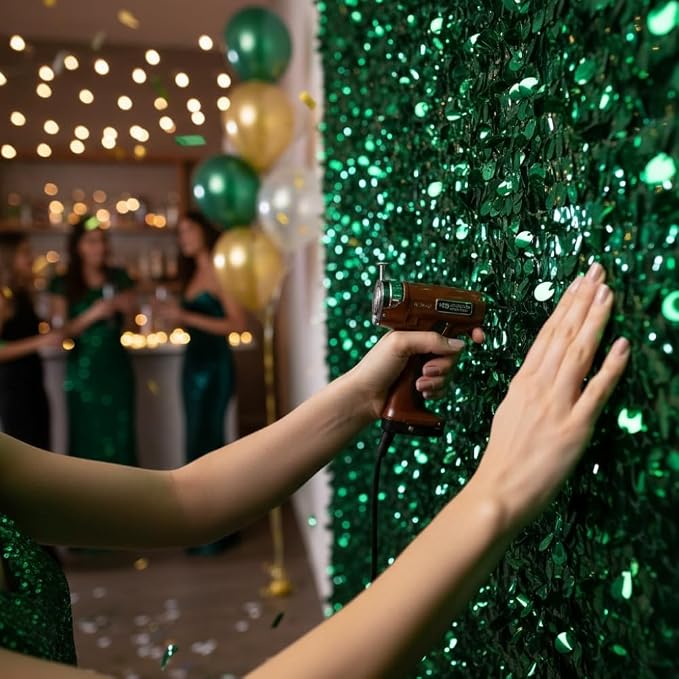 Green Metallic Floral Sheeting Backdrop (3 ft x 15 ft) VBS 2026