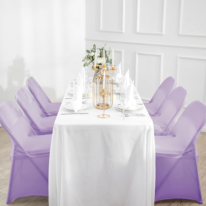 magalo 20 Pack Lavender Spandex Folding Waterproof Chair Cover, Stretch Chair Cover Protector for Wedding, Party, Dining Banquet and Other Special Events