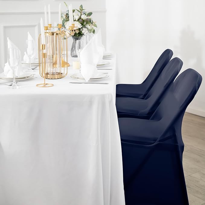 Spandex Chair Cover,25PCS,Living Room Folding Chair Covers,Removable Chair Covers Washable Protector Stretch Chair Cover for Party, Banquet,Wedding Event,Hotel(Navy)