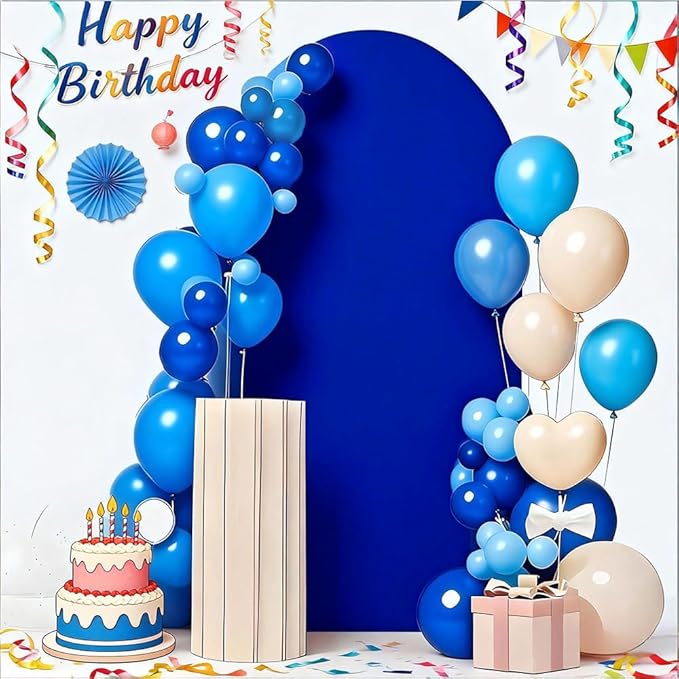 6FT Royal Blue Wedding Arch Cover, Royal Blue 6 FT Arch Backdrop Cover, Royal Blue Chiara Backdrop Cover for Wedding Birthday Party Celebration Decoration