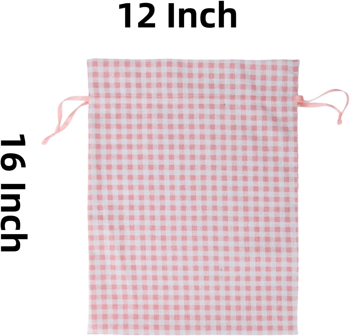 Meseey 5 Pcs Large Easter Burlap Bags with Drawstrings 16 x 12 Inch Buffalo Plaid Gift Bags Gingham Sacks Bags Reusable Gift Pouch Bag for Easter Spring Birthday Party Baby Shower Goodies