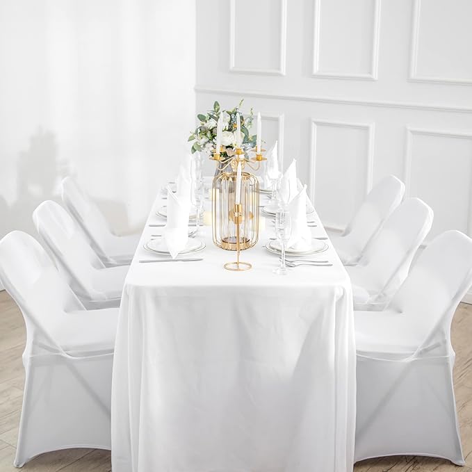 magalo 100 Pack White Spandex Folding Waterproof Chair Cover, Stretch Chair Cover Protector for Wedding, Party, Dining Banquet and Other Special Events