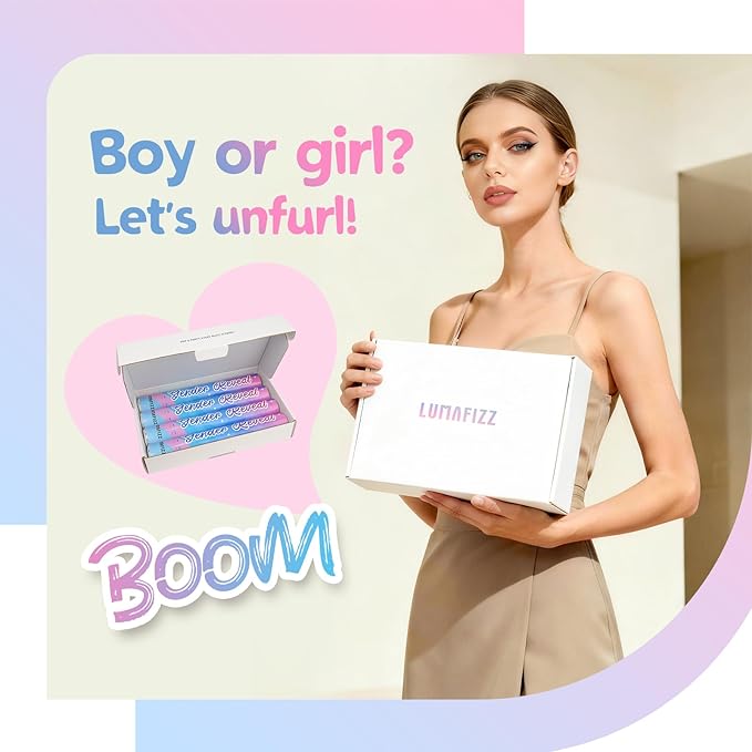 12Inches 4Pcs Gender Reveal Confetti Cannon - Biodegradable Powder & Heart Shaped Confetti Poppers - Pink, 4 Pack - Baby Girl Gender Reveal Smoke Bombs - Powder Cannon Party Poppers