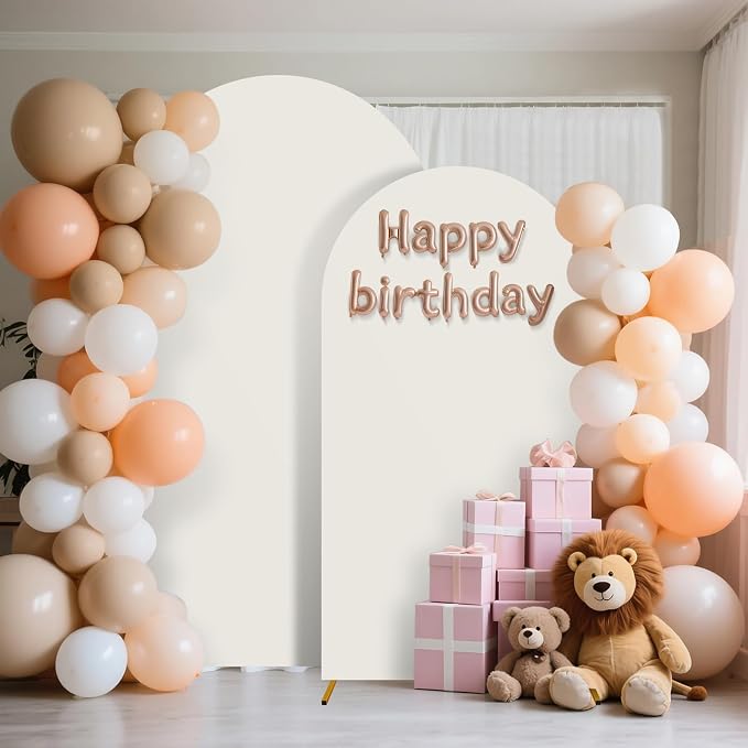 7.2FT Arch Backdrop Cover, White Stretchy Wedding Arch Cover, Decorative Backdrop Cover, Balloon Arch Cover for Party, Ceremony, Baby Shower
