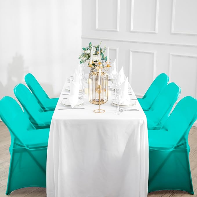 magalo 20 Pack Turquoise Spandex Folding Waterproof Chair Cover, Stretch Chair Cover Protector for Wedding, Party, Dining Banquet and Other Special Events