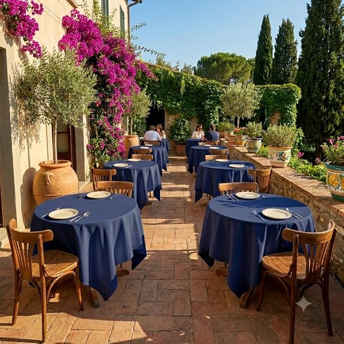 8 Pack Navy Blue Square Tablecloth 54x54 Washable Polyester Table Cloth for Square or Round Tables, Wrinkle Resistant Fabric Decorative Covers for Dining Party Banquet Buffet and Wedding