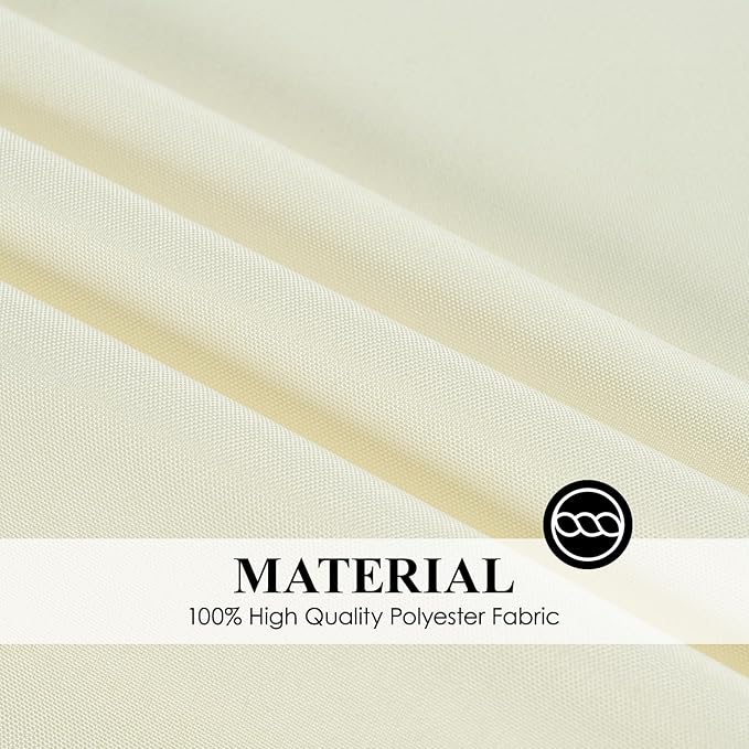 Round Tablecloth 6 Pack 90 Inch Ivory Tablecloths Washable Decorative Linen Polyester Table Clothes Cover for Dining Table Banquets Buffet Parties and Wedding