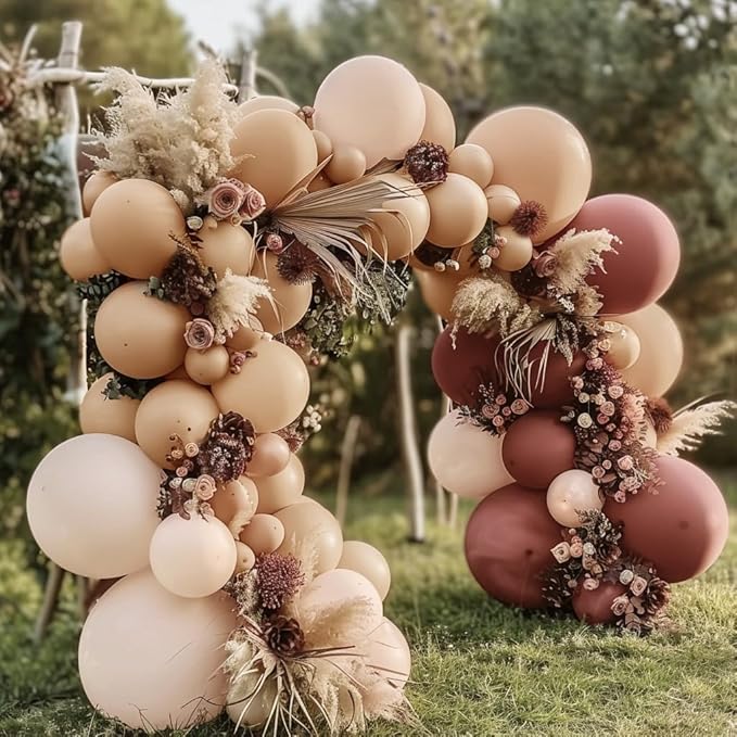 Boho Balloons Pink Nude Balloon Garland Double Stuffed Matte Cream Dusty Rose Balloon Arch Kit for Birthday Baby Showers, Wedding, Bridal, Baptism, Love Party Decorations