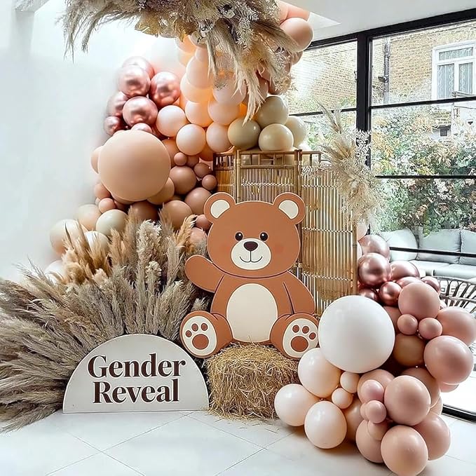 Blush Beige Gold Balloon Arch Kit Double Stuffed White Sand Nude Balloon Garland Neutral Cream Apricot Balloons for Birthday Baby Shower Bridal Shower Boho Wedding Gender Reveal Party Decor
