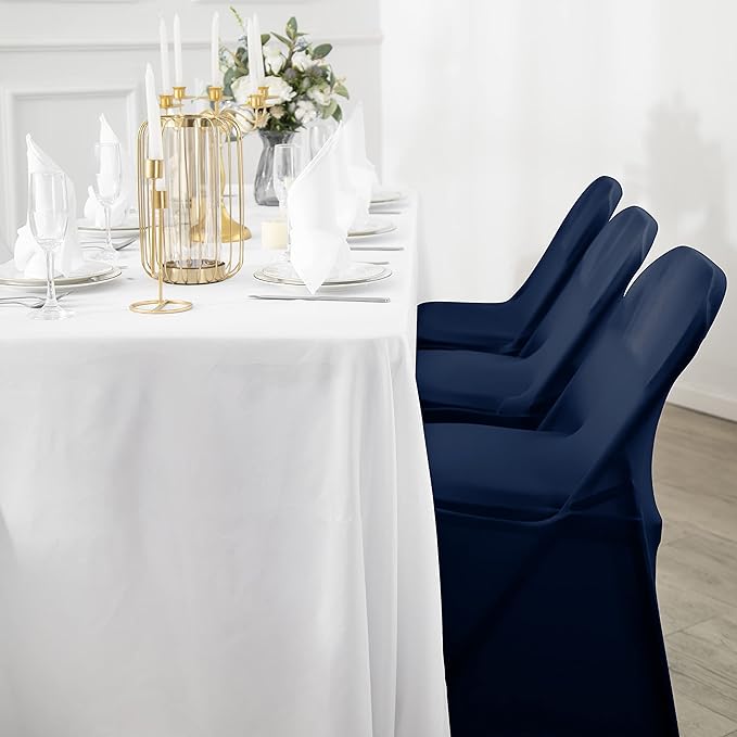 Spandex Chair Cover,12PCS,Living Room Folding Chair Covers,Removable Chair Covers Washable Protector Stretch Chair Cover for Party, Banquet,Wedding Event,Hotel(Navy)