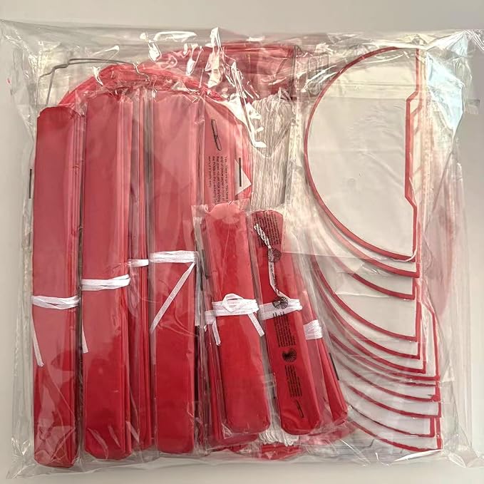 WOLHOWLTD Red Paper Decoration Set - 34 Pcs Paper Lanterns, Pompoms, Honeycomb for Wedding, Valentine's,School Day,Bridal Shower,Birthday Party,Home Garden Decoration(red)