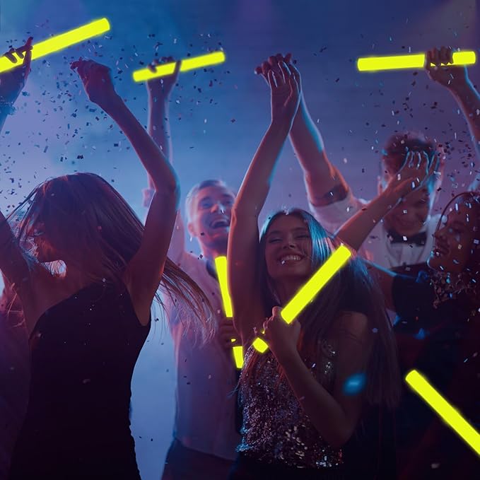60Pack LED Glow Foam Sticks Bulk,Light Up Glow Sticks with 3 Flashing Modes,Yellow Glow Wands Party Pack,Glow In The Dark Party Supplies for Valentines Day,July 4th, Wedding,Birthday,Concert
