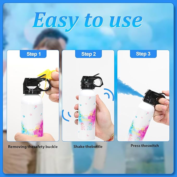SRG Gender Reveal Fire Extinguisher Color Blaster | 2 Packs Baby Boy Blue Gender Reveal Extinguisher Smoke | Spray for Gender Reveal Decorations & Ideas(Blue)