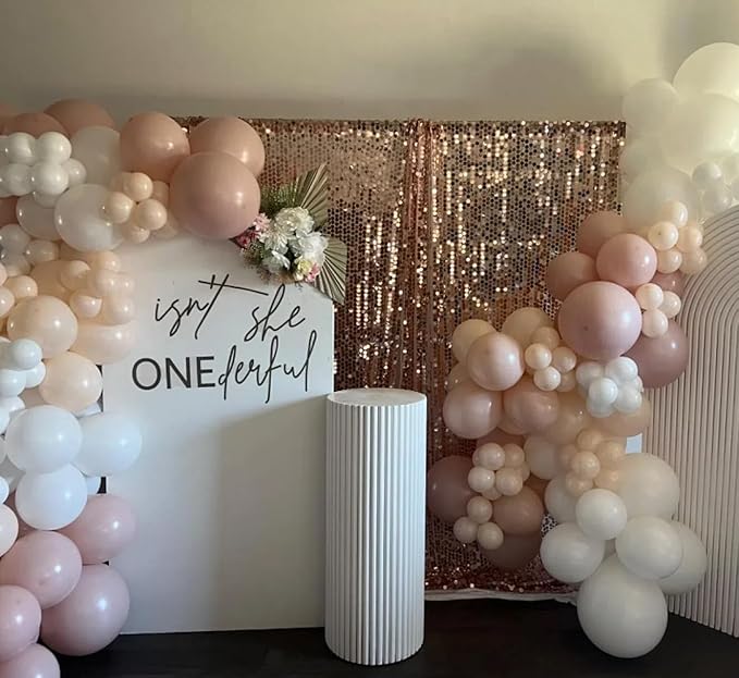 Rose Gold Sequin Backdrop, 9x10 Feet, 1 Panel Shimmer Glitter Photobooth Props for Halloween Christmas Parties, Home, Wedding, Birthday